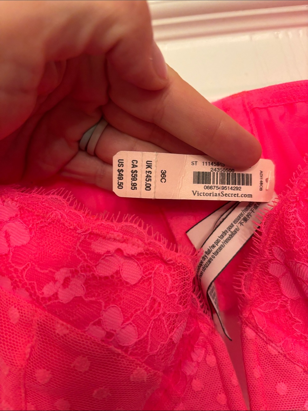 Victoria's Secret Lace Longline Bralette in Neon Pink - Picture 2 of 3
